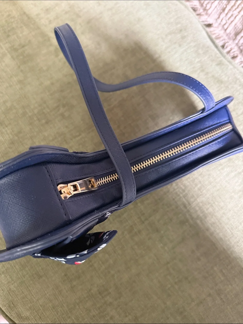 Janie and Jack Navy Blue Dachshund Crossbody Bag with Bow